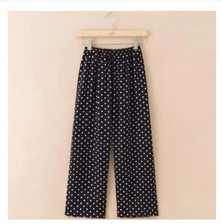 Home service trousers female spring and summer mother clothes middle-aged and elderly thin cotton pajamas can be worn outside