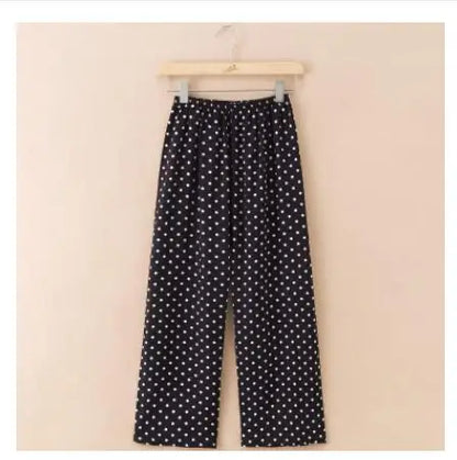 Home service trousers female spring and summer mother clothes middle-aged and elderly thin cotton pajamas can be worn outside