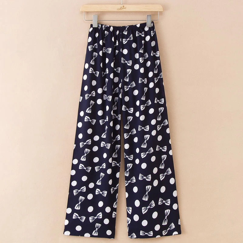 Home service trousers female spring and summer mother clothes middle-aged and elderly thin cotton pajamas can be worn outside