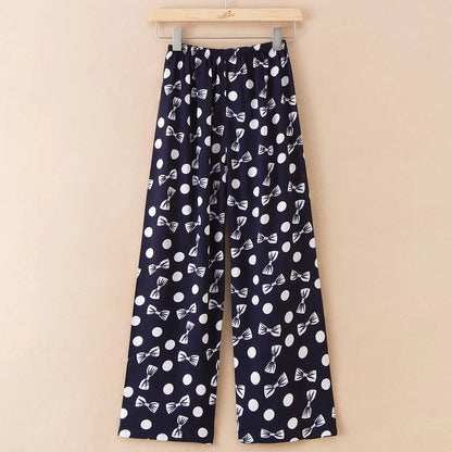 Home service trousers female spring and summer mother clothes middle-aged and elderly thin cotton pajamas can be worn outside