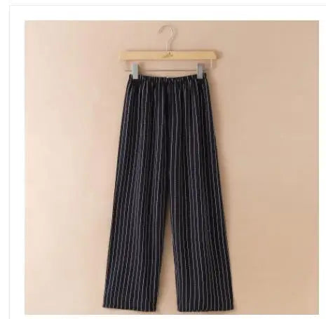 Home service trousers female spring and summer mother clothes middle-aged and elderly thin cotton pajamas can be worn outside