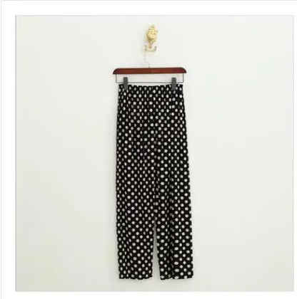 Home service trousers female spring and summer mother clothes middle-aged and elderly thin cotton pajamas can be worn outside