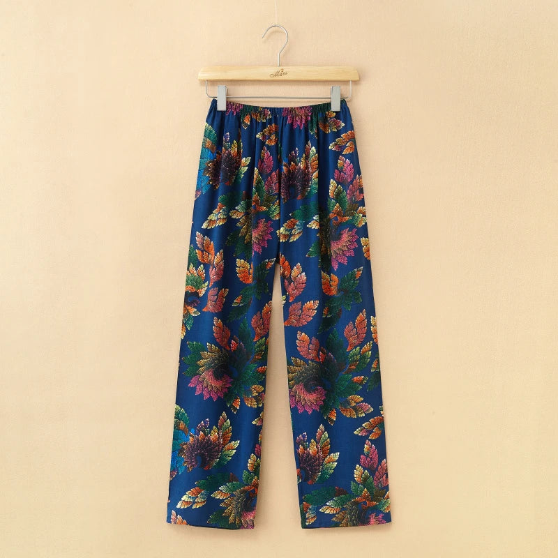Home service trousers female spring and summer mother clothes middle-aged and elderly thin cotton pajamas can be worn outside