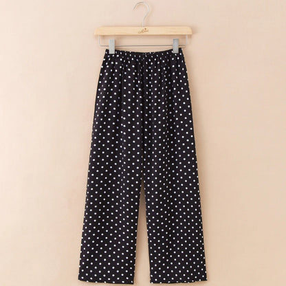 Home service trousers female spring and summer mother clothes middle-aged and elderly thin cotton pajamas can be worn outside