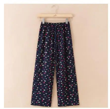 Home service trousers female spring and summer mother clothes middle-aged and elderly thin cotton pajamas can be worn outside