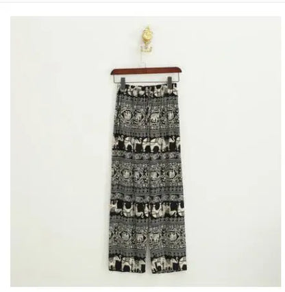 Home service trousers female spring and summer mother clothes middle-aged and elderly thin cotton pajamas can be worn outside
