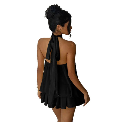 Women's Casual Dresses Woman Clothes Elegant Party Solid-color Beachwear Slim-fitting Sexy Backless Skirt Dress Female Clothing