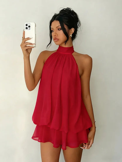 Women's Casual Dresses Woman Clothes Elegant Party Solid-color Beachwear Slim-fitting Sexy Backless Skirt Dress Female Clothing