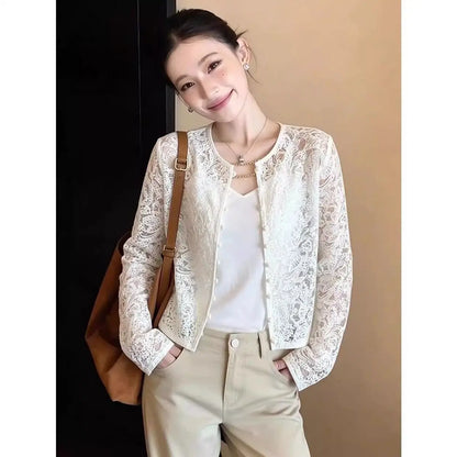 2025 Autumn Women's Sexy European Style Lace Blouse with Heavy Embroidery Appliqué Elegant High-Quality Off-shoulder Top