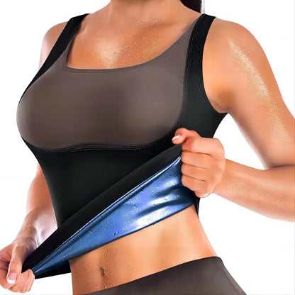 Women's sauna clothes to lose weight, exercise yoga, abdomen, sweat and body shaping vest, thin waist vest inside.