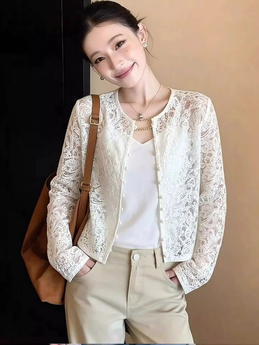 2025 Autumn Women's Sexy European Style Lace Blouse with Heavy Embroidery Appliqué Elegant High-Quality Off-shoulder Top