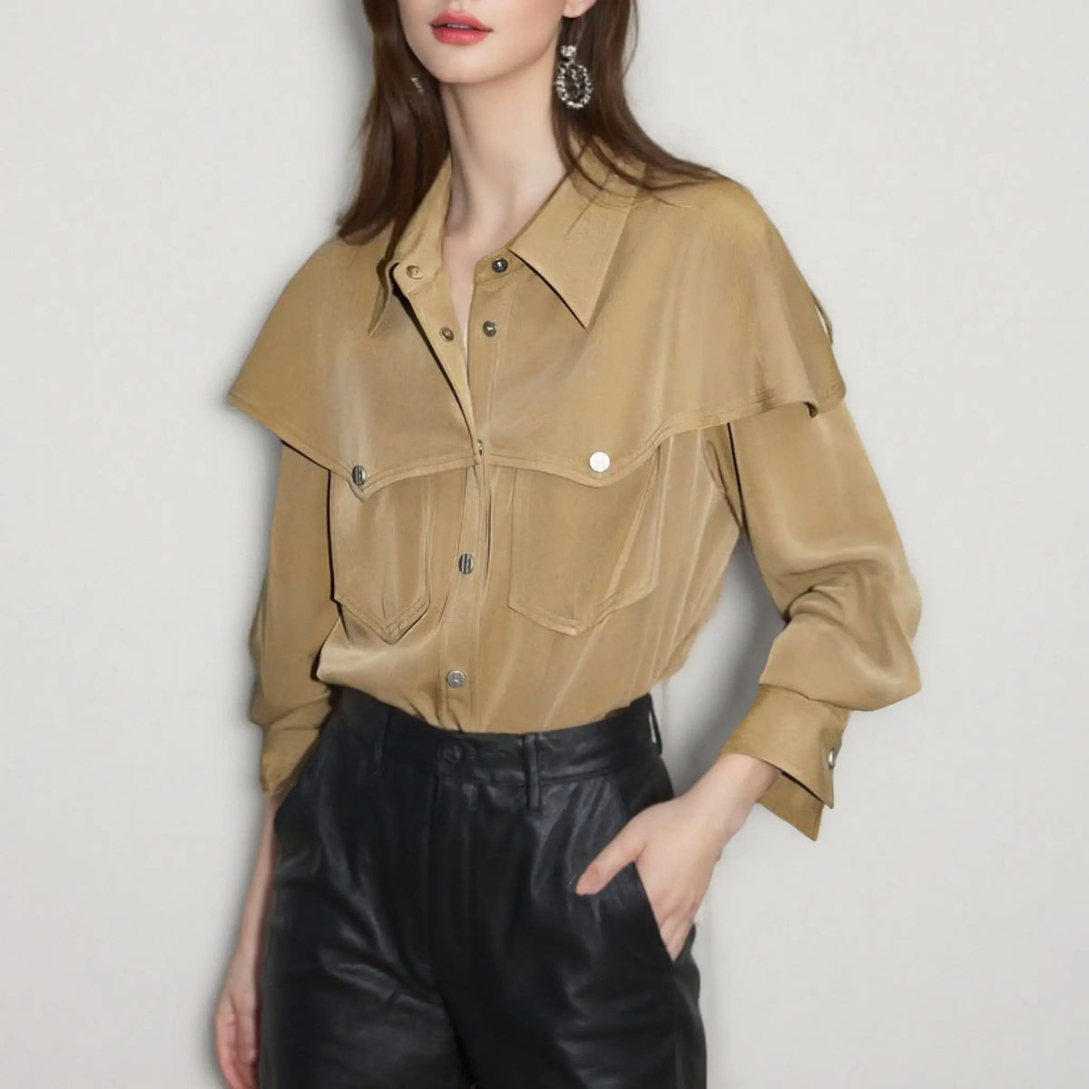 Women's Clothing 2025 Autumn New Design Loose and Slimming Shirt Unique Temperament Top