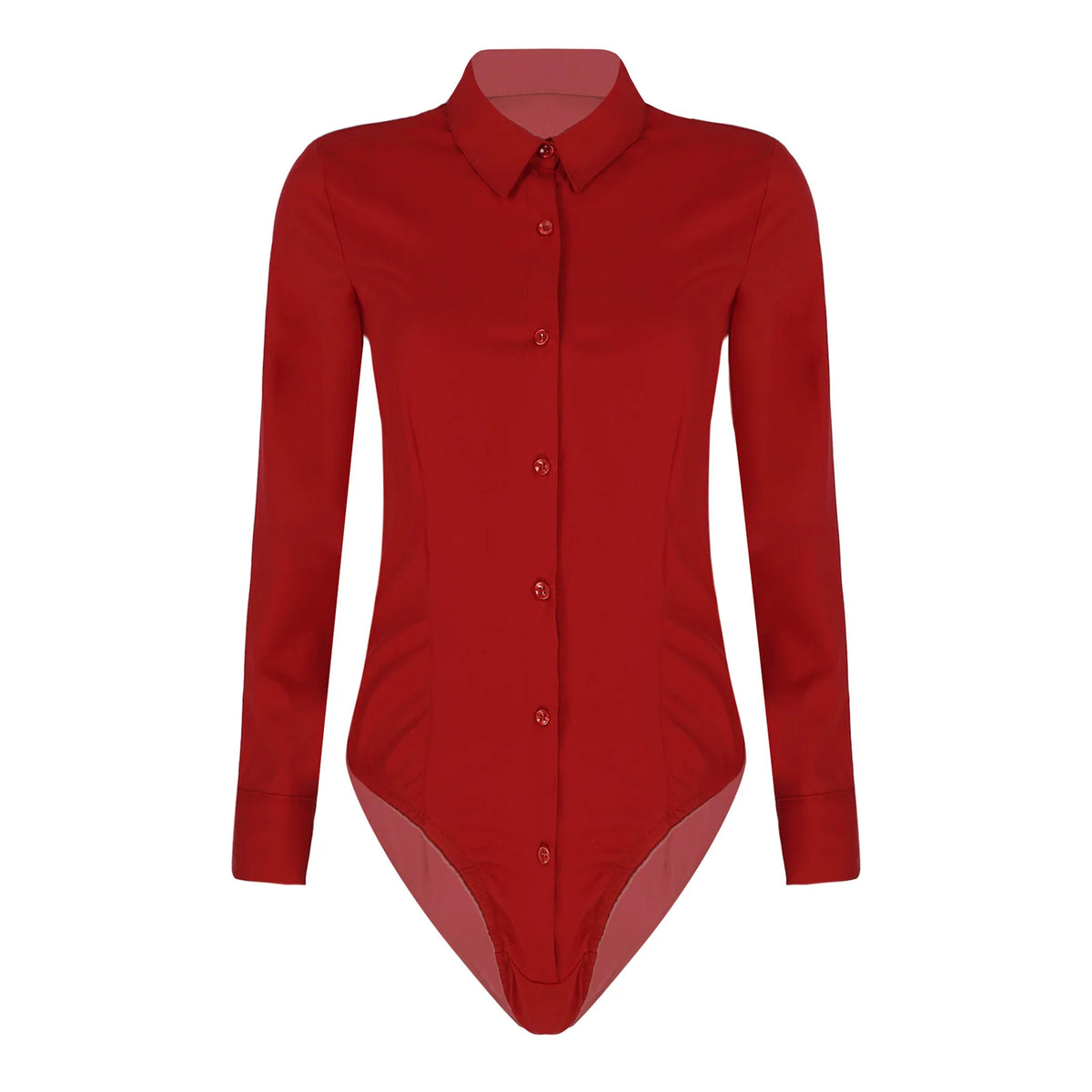 Women's Body Shirt Office Lady Work Uniforms White Blouses Slim Clothes Long Sleeve OL Shirt Leotard Easy Care Work Tights Shirt