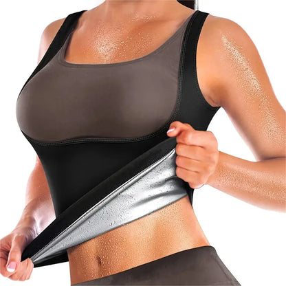 Women's sauna clothes to lose weight, exercise yoga, abdomen, sweat and body shaping vest, thin waist vest inside.