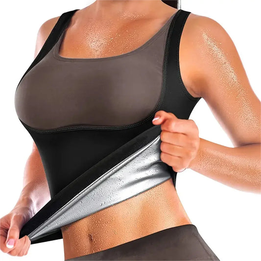 Women's sauna clothes to lose weight, exercise yoga, abdomen, sweat and body shaping vest, thin waist vest inside.